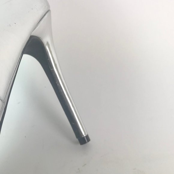 Silver Hi Heels with Black Ankle Strap - Picture 5 of 5